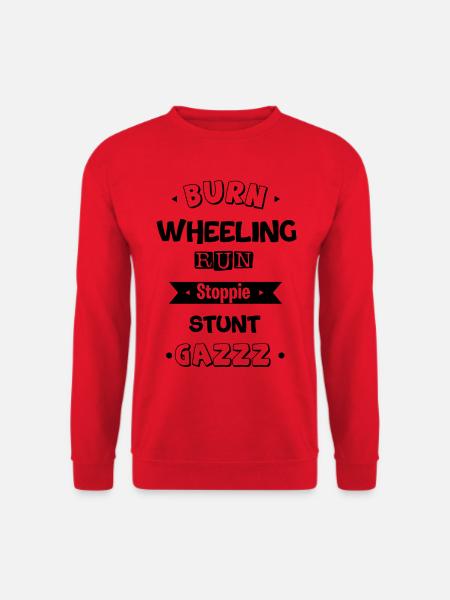 Motorradleidenschaft Stunt Burn Whelling Stoppie - Unisex Pullover - Rot