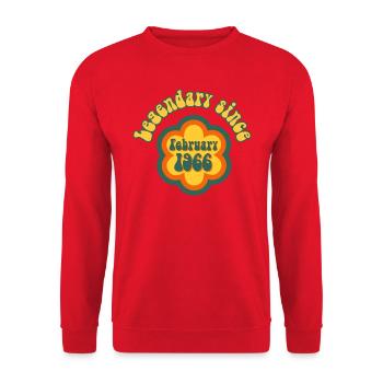 Légendaire depuis février 1966 Anniversaire Rétro - Sweat-shirt Unisexe - rouge - Devant - Alina (178cm) & Michal (187cm)