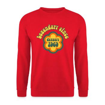 Légendaire depuis janvier 1969 Anniversaire Rétro - Sweat-shirt Unisexe - rouge - Devant - Alina (178cm) & Michal (187cm)
