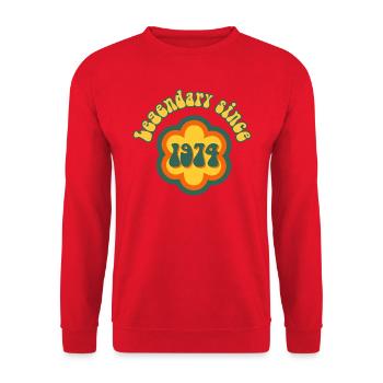 Légendaire depuis 1974 Anniversaire Rétro - Sweat-shirt Unisexe - rouge - Devant - Alina (178cm) & Michal (187cm)