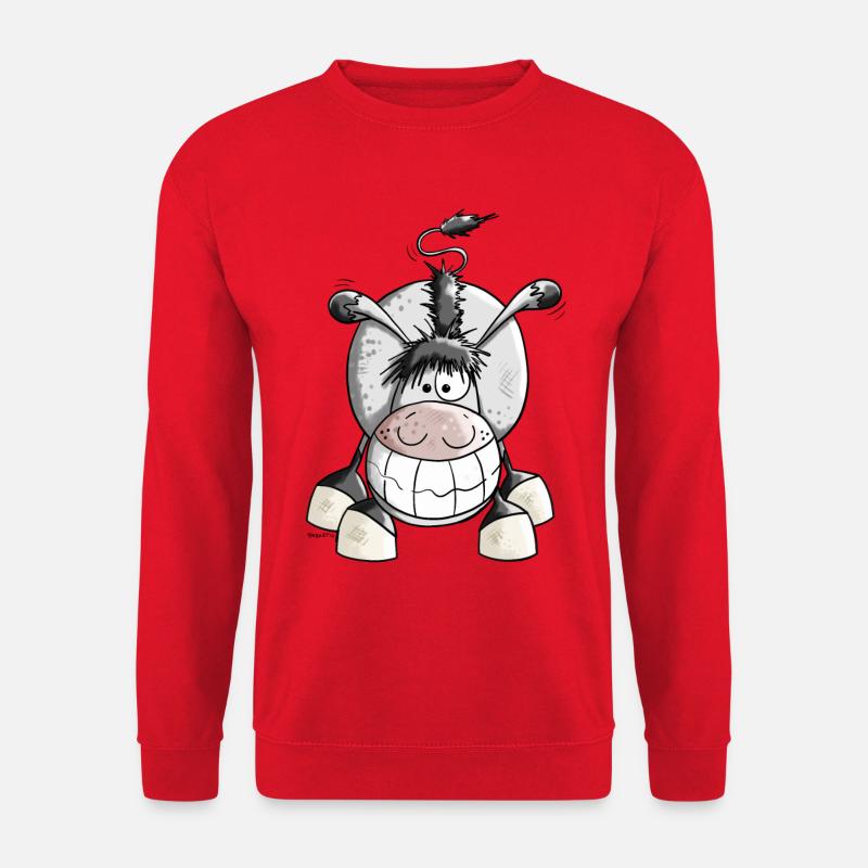 Grinse Esel - Unisex Pullover - Rot