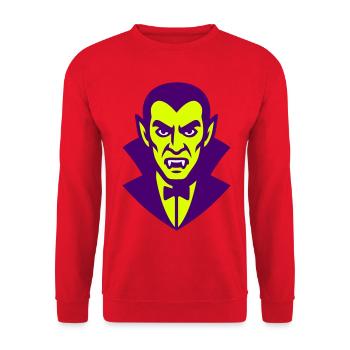 Dracula Illustration - Unisex Sweatshirt - red - Front - Alina (178cm) & Michal (187cm)
