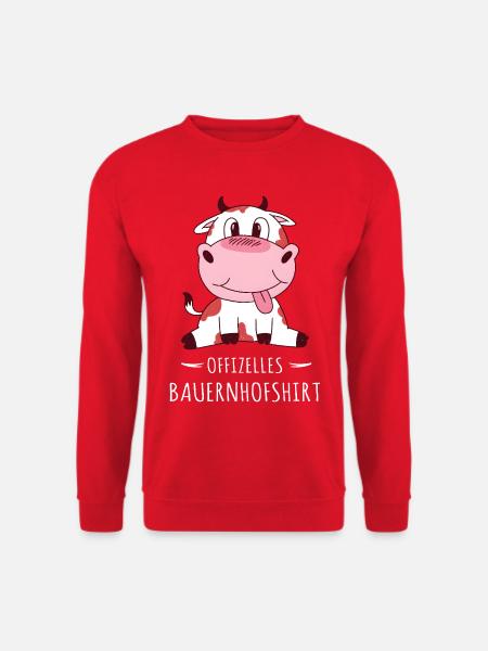 Offizielles Bauernhofshirt – Süße Kuh Design - Unisex Pullover - Rot
