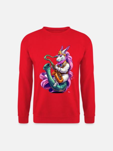Sparkling Unicorn Saxophone - Unisex Sweatshirt - red