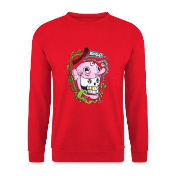Barf Head - Unisex Sweatshirt - red - Front - Alina (178cm) & Michal (187cm)