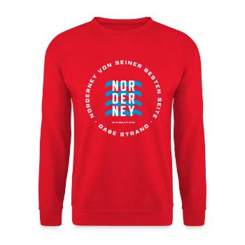 Norderney / Beach - Unisex Sweatshirt - red - Front - Alina (178cm) & Michal (187cm)