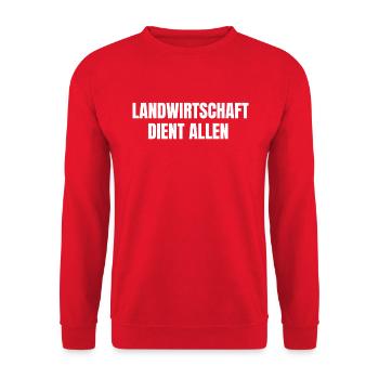 Landwirtschaft Landwirt Bauer Spruch - Unisex Pullover - Rot - Vorne - Alina (178cm) & Michal (187cm)