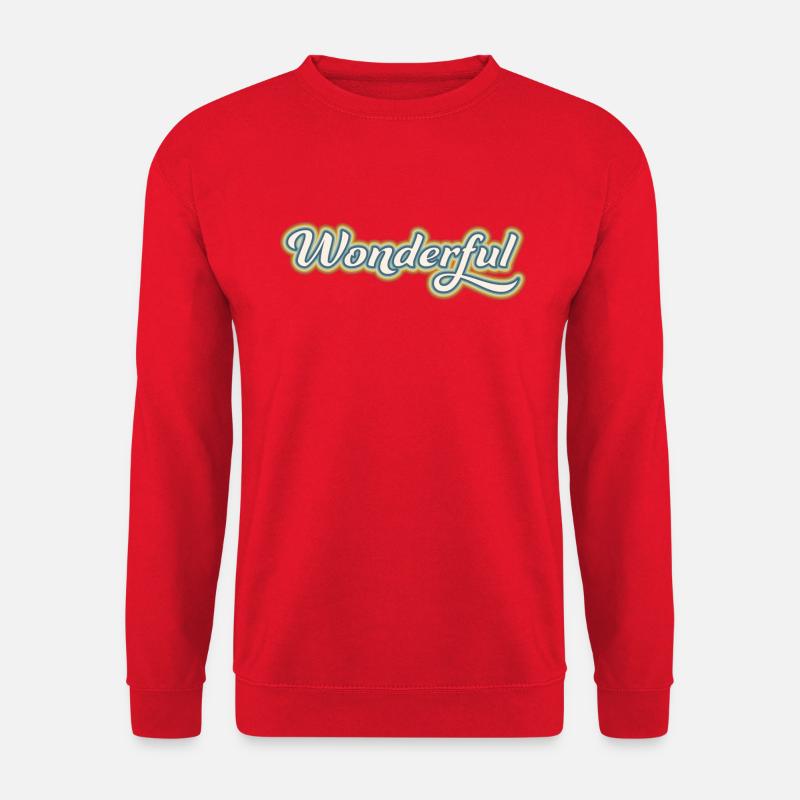 Wonderful - wundervoll: buntes 70er Jahre Design - Unisex Pullover - Rot