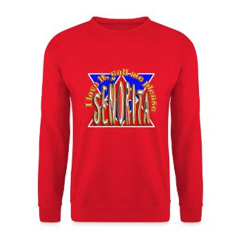 I lvoe it call me please senorita - Unisex Sweatshirt - red - Front - Alina (178cm) & Michal (187cm)