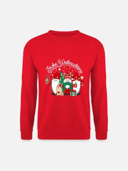 Wichtel Frohe Weihnachten Gnomies - Unisex Pullover - Rot