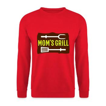 Mom's grill (wooden board, grill fork, grill turner) - Unisex Sweatshirt - red - Front - Alina (178cm) & Michal (187cm)
