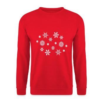 Flocon de neige - Sweat-shirt Unisexe - rouge - Devant - Alina (178cm) & Michal (187cm)