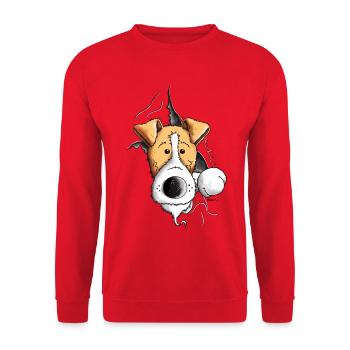Finn The Fox terrier - Unisex Sweatshirt - red - Front - Alina (178cm) & Michal (187cm)