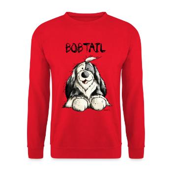 Knuffiger Bobtail - Unisex Pullover - Rot - Vorne - Alina (178cm) & Michal (187cm)