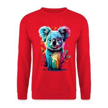 Koala Farbenfroh - Koala Bär Australien Beuteltier - Unisex Pullover - Rot - Vorne - Alina (178cm) & Michal (187cm)