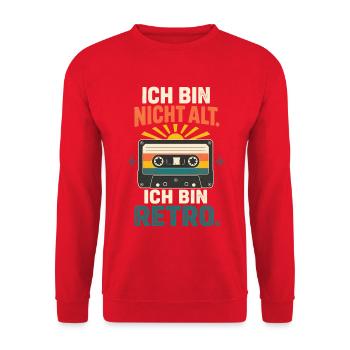 Ich bin nicht alt, ich bin retro – Spruch - Unisex Pullover - Rot - Vorne - Alina (178cm) & Michal (187cm)