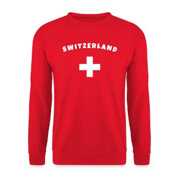 Schweiz Switerland - Unisex Pullover - Rot - Vorne - Alina (178cm) & Michal (187cm)