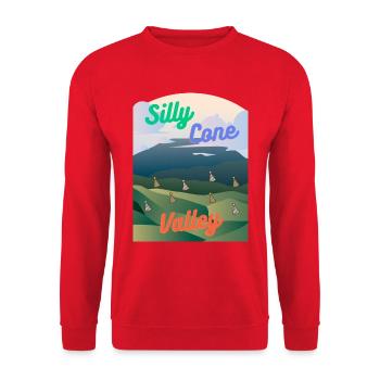 Silly Cone Valley - Spaßgeschenk - Unisex Pullover - Rot - Vorne - Alina (178cm) & Michal (187cm)