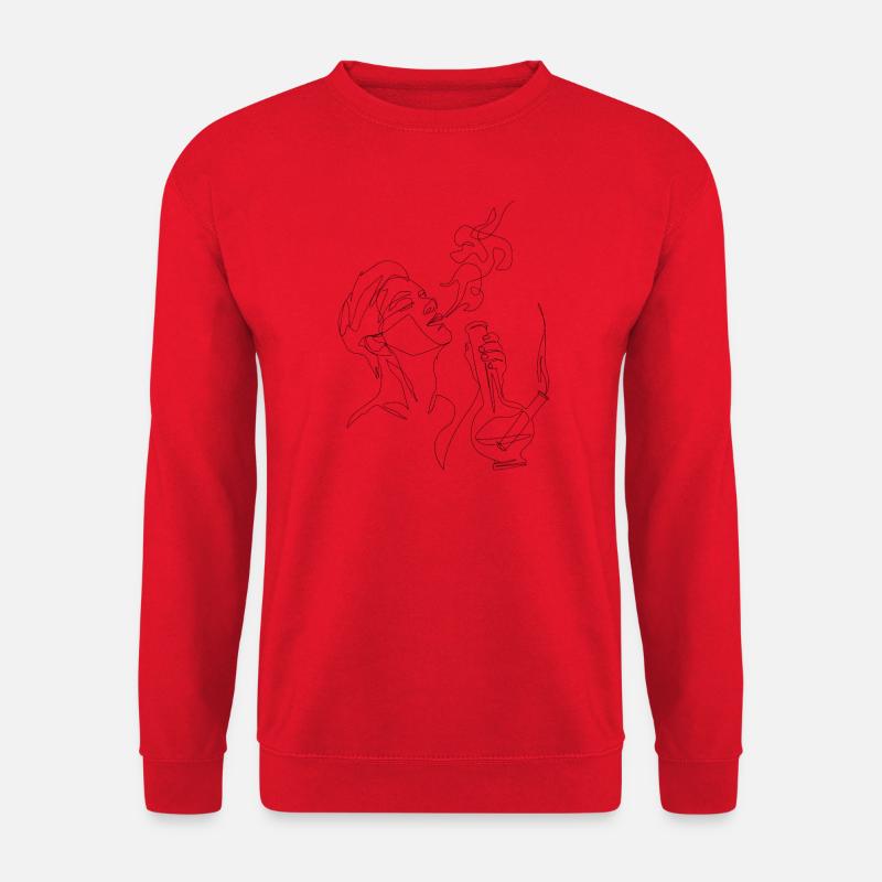 Smoke Bong lineart schwarz - Unisex Pullover - Rot