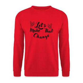 MakeThat Change - Unisex Sweatshirt - red - Front - Alina (178cm) & Michal (187cm)