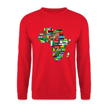 Afrika vereint - Unisex Pullover - Rot - Vorne - Alina (178cm) & Michal (187cm)
