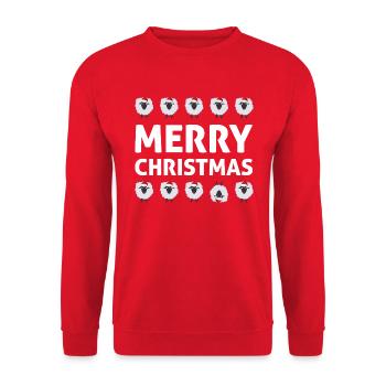 Joyeux Noël Drôle de mouton - Sweat-shirt Unisexe - rouge - Devant - Alina (178cm) & Michal (187cm)
