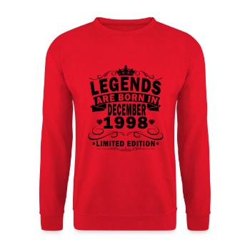 Jubilee December 1998 The original 1998 December - Unisex Sweatshirt - red - Front - Alina (178cm) & Michal (187cm)
