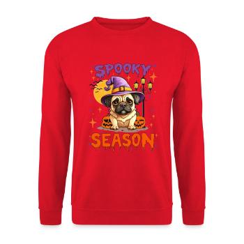 Cute Halloween Pug Cute Pug Costume - Unisex Sweatshirt - red - Front - Alina (178cm) & Michal (187cm)