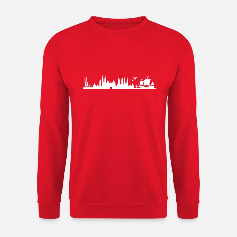 Skyline Hansestadt Lübeck | HL - Unisex Pullover - Rot