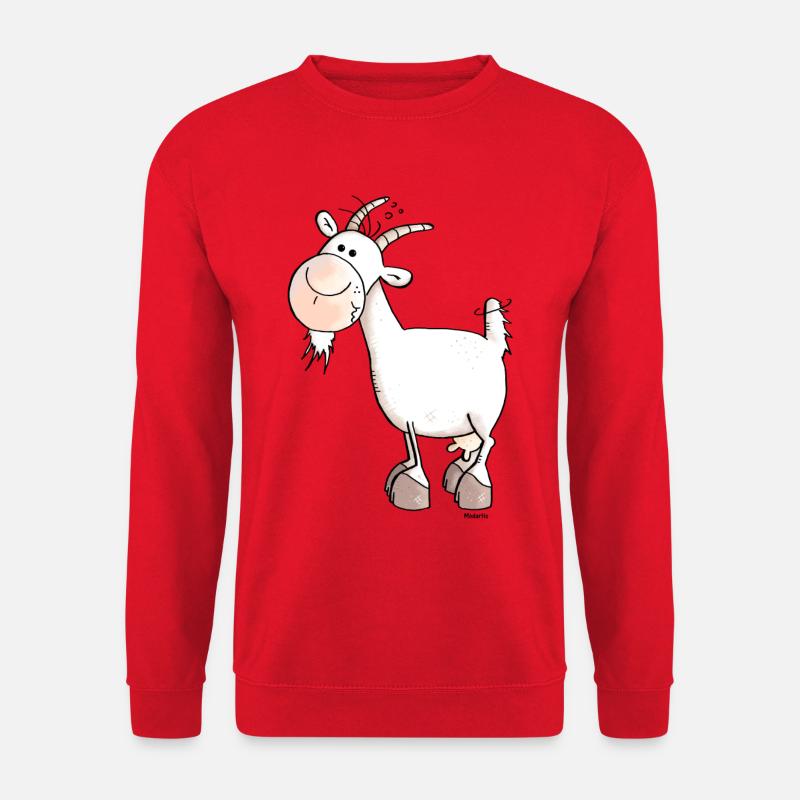 Charmante Ziege - Ziegen - Unisex Pullover - Rot
