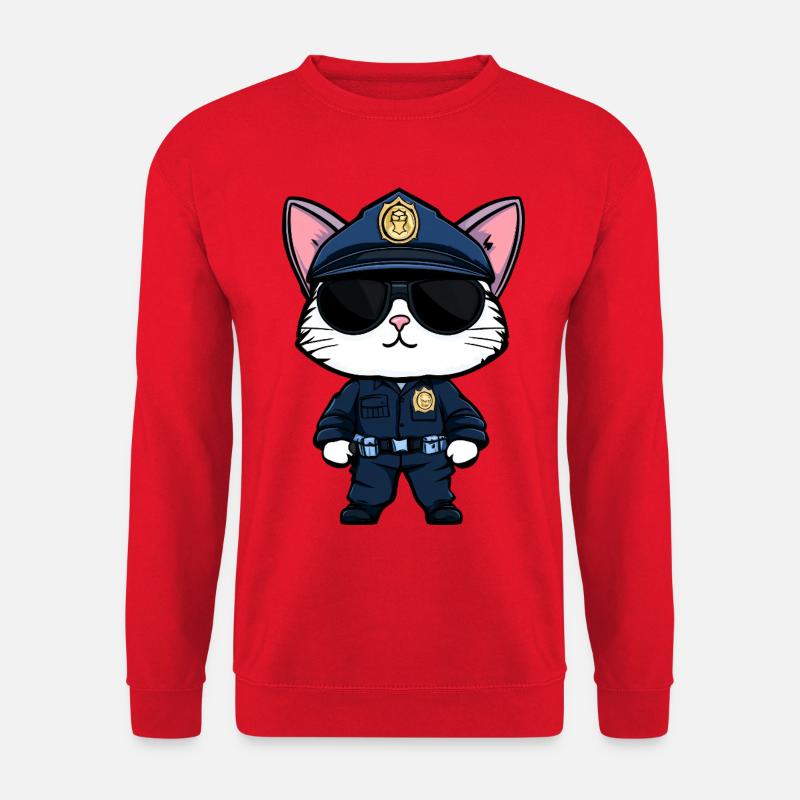 Polizei Katze - Unisex Pullover - Rot