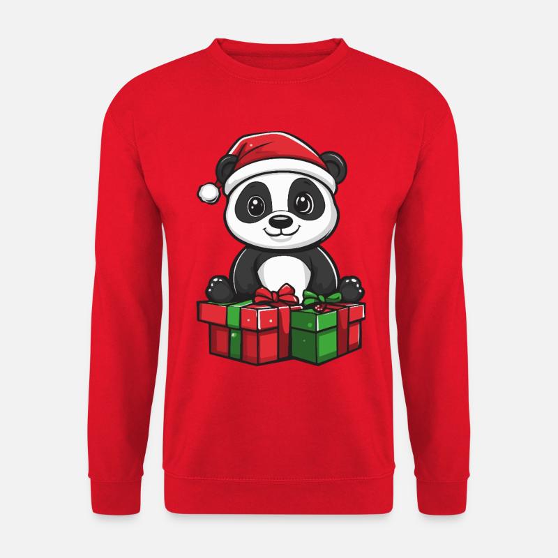 Panda Weihnachten Geschenke - Unisex Pullover - Rot
