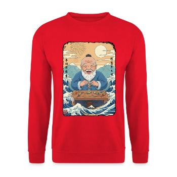 Pyro Kawaii Feuerwerk - Unisex Pullover - Rot - Vorne - Alina (178cm) & Michal (187cm)
