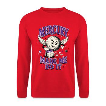 Mercure m’a forcé à le faire – Humour astrologique - Sweat-shirt Unisexe - rouge - Devant - Alina (178cm) & Michal (187cm)