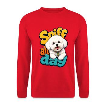 Bichon Frise - Unisex Pullover - Rot - Vorne - Alina (178cm) & Michal (187cm)
