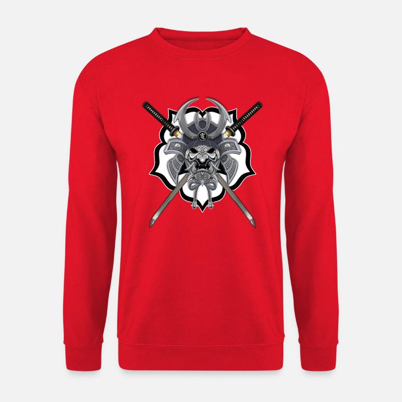 Samurai helmet Kabuto Katana - Unisex Sweatshirt - red