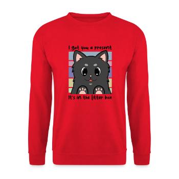 I got you a present - Unisex Sweatshirt - red - Front - Alina (178cm) & Michal (187cm)
