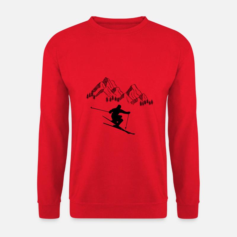 Skifahrer - Unisex Pullover - Rot