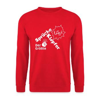Sprüche - Unisex Pullover - Rot - Vorne - Alina (178cm) & Michal (187cm)