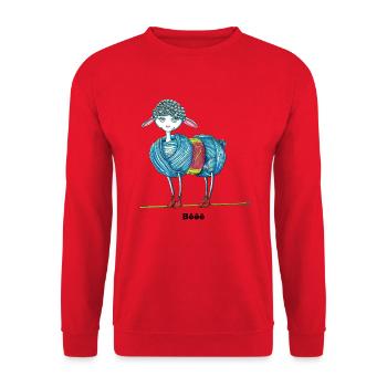 Ich liebe Stricken - Unisex Pullover - Rot - Vorne - Alina (178cm) & Michal (187cm)