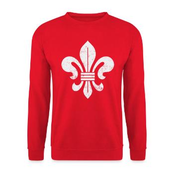 Lys (Fleur-de-Lis) Fleur de lys VINTAGE - Sweat-shirt Unisexe - rouge - Devant - Alina (178cm) & Michal (187cm)