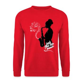 FEEL THE MUSIC - Sweat-shirt Unisexe - rouge - Devant - Alina (178cm) & Michal (187cm)