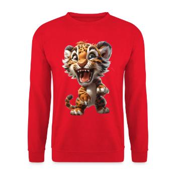 Tiger Baby #lovely toons - Unisex Sweatshirt - red - Front - Alina (178cm) & Michal (187cm)