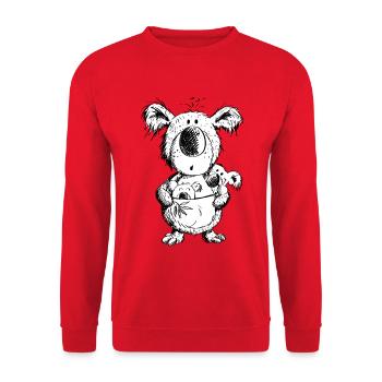 Koala Mama Mit Babys - Unisex Pullover - Rot - Vorne - Alina (178cm) & Michal (187cm)