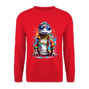 Cool crocodile - Unisex Sweatshirt - red - Front - Alina (178cm) & Michal (187cm)