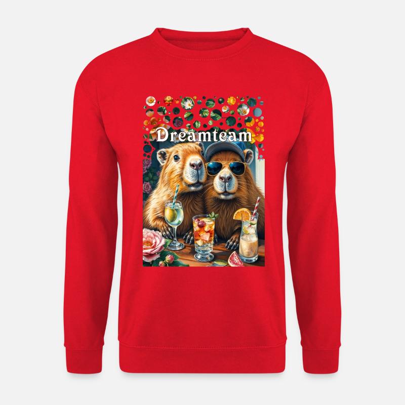 Dreamteam Capybara Couple Travail d’équipe Temps libre - Sweat-shirt Unisexe - rouge