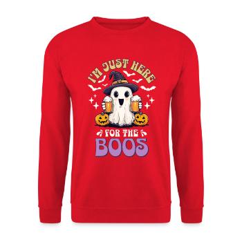 Halloween I'm Just Here For The Boos Ghost Beer - Unisex Sweatshirt - red - Front - Alina (178cm) & Michal (187cm)