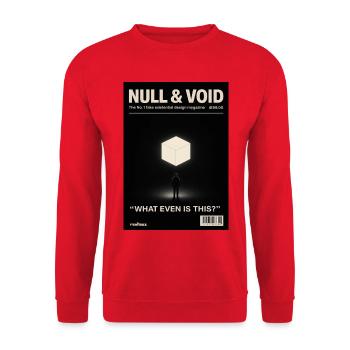 Existenz Würfel Null Leere was ist das überhaupt  - Unisex Pullover - Rot - Vorne - Alina (178cm) & Michal (187cm)