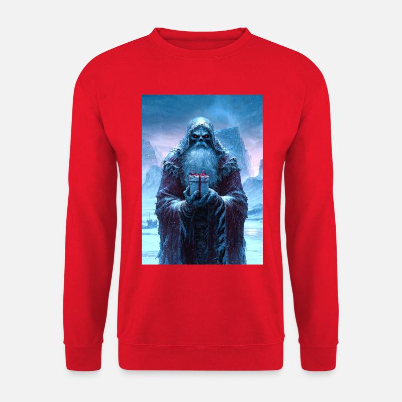 Gruseliger Heiliger mit Geschenk - Unisex Pullover - Rot