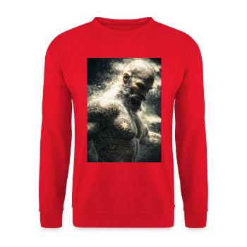 Dustbound Warrior Ink - Unisex Sweatshirt - red - Front - Alina (178cm) & Michal (187cm)